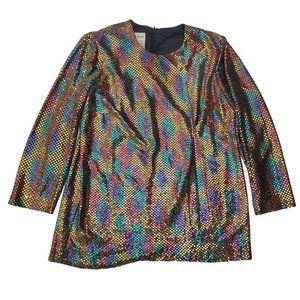 Dressy Betsy Women's Glittery Blouse  Extra Large Gold  Glittery Nylon